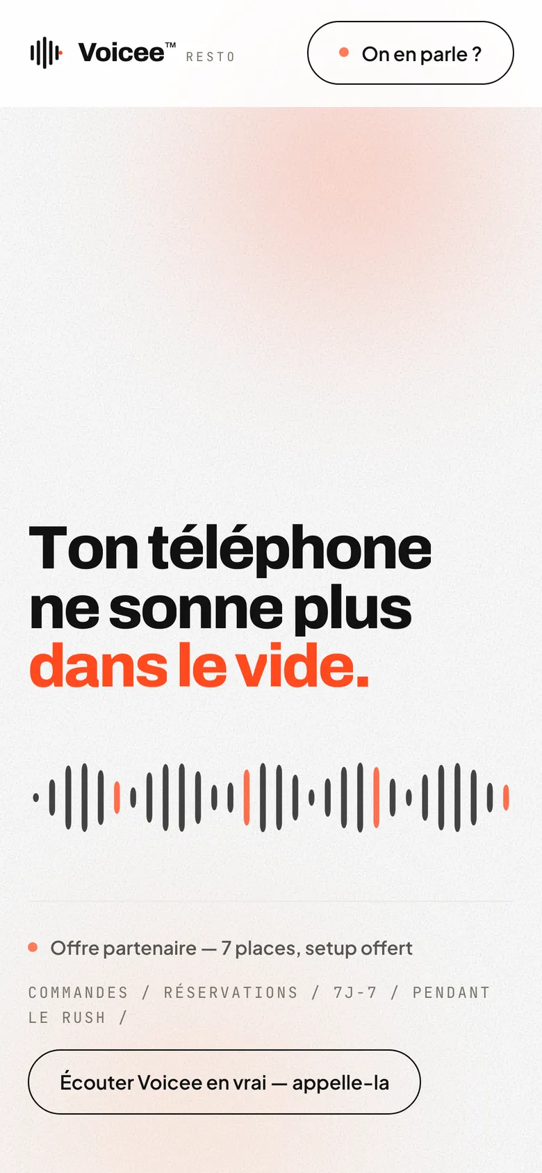 Accueil de voicee.be sur téléphone.